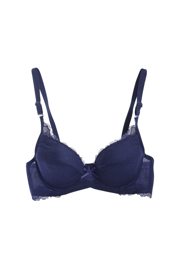 Bras for Women Bow Tie Push Up Underwire Adjustable Straps Lace Bra Comfortable Minimizer Bralettes for Women