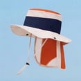 thumbnail image 1 of XUNKUSGA Bucket Hat Fashion Color Block Quick Dry Sun Hat with Chin Strap Adjustable and Neck Flapsummer Upf 50+ Sun Protection Beach Hat for Boys Girls,Orange,Free Size, 1 of 6