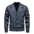 thumbnail image 1 of XUNKUSGA Cardigan Sweater Casual Long Sleeve V Neck Cozy Cardigan Soft Touch Sweaters for Men Button Down Mens Sweater with Two Pockets M-2XL Gray, 1 of 6
