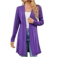 thumbnail image 1 of XUNKUSGA Cardigan for Women Lightweight Casual Comfortable Long Dressy Women's Long Cardigan Solid Color Soft Stretchy Front Open Drape Fall Cardigan S-2XL Purple, 1 of 4