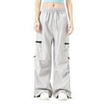thumbnail image 1 of XUNKUSGA Cargo Pants Women Solid Color Multi-Pocket Wide Leg Pants Woman Casual Breathable Pants for Women Loose Comfortable Water-Resistant Parachute Pants with Zipper M-2XL Gray, 1 of 4