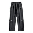 thumbnail image 1 of XUNKUSGA Cargo Pants for Men Wide Leg Baggy Parachute Pants Lightweight Elastic Waist Mens Sweatpants Leisure Fashion Side Zipper Detail Sweatpants, 1 of 8