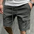 thumbnail image 1 of XUNKUSGA Cargo Shorts for Men Fashion Elastic Drawstring Waist Multi-Pocket Mens Shorts Casual Fishing Hiking Shorts Sweatpants Shorts S-3XL, 1 of 6