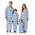 thumbnail image 1 of XUNKUSGA Christmas Pajamas for Family Classic Print Hooded Fleece Zip Up Jumpsuit Pjs Soft Skin Friendly Long Sleeve Family Matching Christmas Onesie Pajamas Holiday Loungewear,Size 6-9 M, 1 of 8