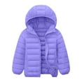 thumbnail image 1 of XUNKUSGA Down Coat with Hood 4-15 Years Lightweight Down Jacket for Boys and Girls Solid Color Long Sleeve Puffer Jacket Water Resistant Windproof Zip Up Quilted Lined Winter Coats Purple, 1 of 6