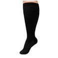 thumbnail image 1 of XUNKUSGA Compression Socks for Women Wide Calf Womens Socks Plus Size Nylon Knee High Socks Baseball Soccer Softball Socks for Men Casual Solid Color Running Socks 2XL-4XL Black, 1 of 2