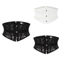 thumbnail image 1 of XUNKUSGA Corset Belt For Women Gothic Sheer Lace Fishbone Waist Cincher Classic Front Hook Boned Corset Shapewear Daily Underbust Bustier,XS, 1 of 6