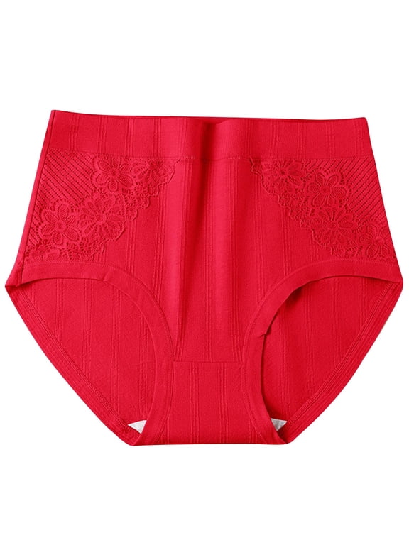 Cotton Underwear for Women Floral Lacey High Waisted Full Coverage Panties for Women Stretch Soft Briefs Breathable Plus Size Underwear for Women XL-6XL
