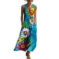 thumbnail image 1 of XUNKUSGA Dresses for Women Summer Boho Floral Sleeveless V Neck Button Tank Dress with Loose Casual Flowy Beach Dress with Pocket Fashion Maxi Sundresses,Multicolor,S, 1 of 8