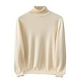 thumbnail image 1 of XUNKUSGA Fall Sweaters Slim Fit Long Sleeve Sweaters for Men Lightweight Turtleneck Pullover Sweater Soft Comfortable Solid Color Men Sweater S-2XL Beige, 1 of 6