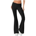 thumbnail image 1 of XUNKUSGA Flare Leggings for Women High Waist Comfy Stretch Women's Pants Rise Fold Over Pants for Women Fashion Tummy Control Yoga Pants S-2XL, 1 of 8