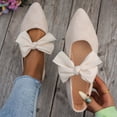 thumbnail image 1 of XUNKUSGA Flats for Women Fashion Vintage Pointed Toe Bowknot Ankle Strap Shoes for Women Dressy Casual Comfortable Faux Suede Womens Dress Shoes,Beige,5.5, 1 of 8