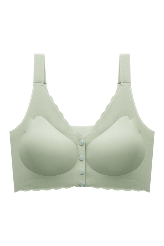 Front Closure Bras for Women No Underwire Deep V Petal Womens Bras Full Coverage Comfort Bralettes For Women with Support Everyday Plunge Bra