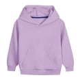 thumbnail image 1 of XUNKUSGA Girl Clothes 2-12 Years Fashion Long Sleeve Pullover Hoodies for Girls Solid Color Soft Cotton Pullover Fall Outfits Casual Comfortable Hoodie Girls with Pocket, 1 of 7