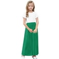 thumbnail image 1 of XUNKUSGA Girl's Maxi Dress Color Block Short Sleeve Crew Neck Dresses with Pockets Flowy Tiered Casual Dress for Girls 4-13 Years, 1 of 8