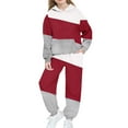 thumbnail image 1 of XUNKUSGA Girls 2 Piece Outfits 4-15 Years Fashion Sweatsuits Sets Drop Shoulder Athletic Hooded Sweatshirts and Sweatpants with Pockets Comfy Warm Girls' Clothing Sets Red, 1 of 6