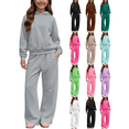 thumbnail image 1 of XUNKUSGA Girls Boys Fleece 2 Piece Sweatsuit Set Unisex Plain Tracksuit Hoodie with Joggers Classic Solid Color Long Sleeve Hoodie and Sweatpant Kids Sweat Set,5-6 Years, 1 of 10