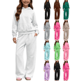 thumbnail image 1 of XUNKUSGA Girls Boys Fleece 2 Piece Sweatsuit Set Unisex Plain Tracksuit Hoodie with Joggers Classic Solid Color Long Sleeve Hoodie and Sweatpant Kids Sweat Set,5-6 Years, 1 of 10