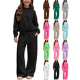 thumbnail image 1 of XUNKUSGA Girls Boys Fleece 2 Piece Sweatsuit Set Unisex Plain Tracksuit Hoodie with Joggers Classic Solid Color Long Sleeve Hoodie and Sweatpant Kids Sweat Set,11-12 Years, 1 of 10