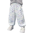 thumbnail image 1 of XUNKUSGA Girls Pants Baggy Cotton Pull Up Kids Harem Pant Breathable Tropical Print Loose Casual Trousers with Elastic Waist Long Pants for Boys Girls,Purple,6 Years, 1 of 6