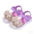 thumbnail image 1 of XUNKUSGA Girls Sandals Summer Cute Flower Open Toe woven Princess Flat Sandals Toddler Soft Sole Baby Shoes Comfortable Anti-Slip Walking Sandals,Purple, 1 of 5