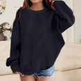 thumbnail image 1 of XUNKUSGA Girls Sweatshirt 2-12 Years Crewneck Long Sleeve Pullover Shirts for Girls Casual Loose Girl Clothes Solid Color Comfy Cotton Pullover Tops, 1 of 4
