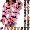 thumbnail image 1 of XUNKUSGA Halloween Sweatshirt Kids Casual Crew Neck Long Sleeve Unisex Fleece Loose Pullover Tops Fashion All Over Graphic Tees for Boys Girls 10-11 Years, 1 of 1