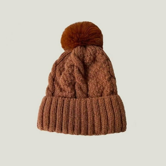 XUNKUSGA Hats for Men and Women Solid Color Warm Knit Hat with Cute Pom Pom Trendy Unisex Soft Ski Cap Cozy Soft Breathable Hat Hats for Men Red