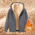 thumbnail image 1 of XUNKUSGA Hoodies for Women Full Zip Up Sherpa Lined Women Hoodies Windproof Thermal Jackets for Women Casual Solid Color Winter Clothing for Women S-2XL, 1 of 4