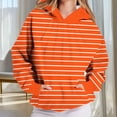 thumbnail image 1 of XUNKUSGA Hoodies for Women Striped Casual Pullover Hoodies Pleated Crewneck Pullover Loose Fit Long Sleeve Hooded Sweatshirts with Pocket Fashion Clothing S-3XL, 1 of 6