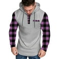 thumbnail image 1 of XUNKUSGA Hoodies for Men Casual Cotton Plaid Long-Sleeved Hooded Sweatshirt Fashion Hooded Collar Drawstring Hoodies Pullover with Pocket, 1 of 6