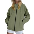 thumbnail image 1 of XUNKUSGA Jackets for Women Lightweight Waterproof Women's Jackets Comfy Softshell Windbreaker Womens Fall Jackets with Hood and Pockets for Camping Travel Workwear S-4XL, 1 of 7