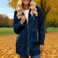 thumbnail image 1 of XUNKUSGA Jackets for Women Solid Color Sherpa Fleece Mid-Length Hooded Women Jackets Zip Up Thick Warm Winter Coats for Women Comfortable Casual Outerwear with Zip Pocket S-2XL Blue, 1 of 5