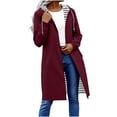 thumbnail image 1 of XUNKUSGA Jackets for Women Waterproof Long Hooded Trench Coats Solid Color Windbreaker Rain Jacket with Pockets Loose Relaxed Lightweight Jacket Women S-2XL Red, 1 of 7