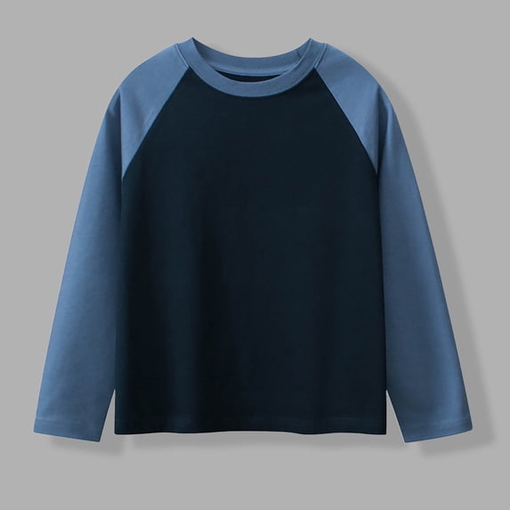 XUNKUSGA Kid Sweatshirt 5-15 Years Long Sleeve Tee Crewneck Girls T Shirts Fashion Color Block Cute Fall Blouses Tops Cotton Comfortable Pullover Shirts for Girls