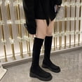 thumbnail image 1 of XUNKUSGA Knee High Boots Women Fashion Round Toe Chunky Heel Tall Riding Boots High Stretch Thigh High Boots Casual Comfortable Suede Boots for Women 35-40 Black, 1 of 8