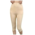 thumbnail image 1 of XUNKUSGA Leggings for Women Fashion Solid Color Womens Pants Comfortable 7/8 Length Capri Leggings Stretchy Breathable Skin-Friendly Pants for Women M-2XL Beige, 1 of 5