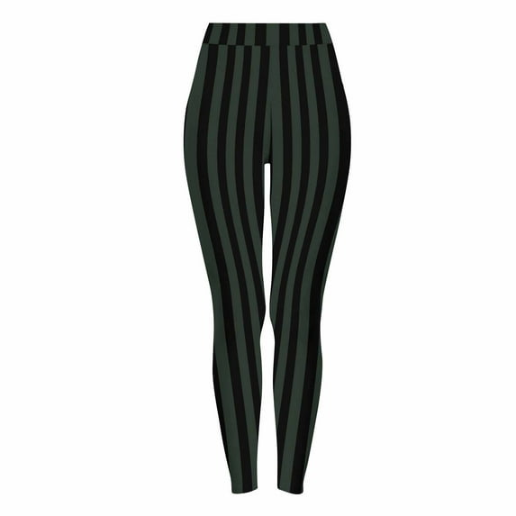 XUNKUSGA Leggings for Women Fashion Vertical Striped Footless Tights for Women Regular Full Length Stretch Pants for Women Elastic High Waist Leggings Yoga Pants S-3XL