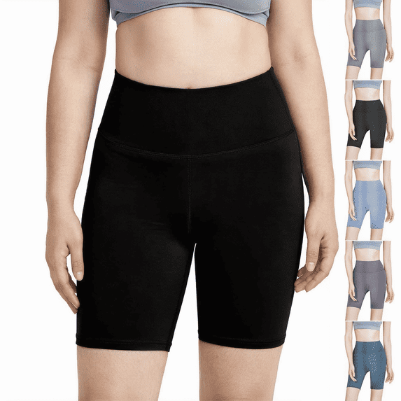 XUNKUSGA Yoga Shorts for Women High Waisted Biker Shorts Solid Color Ultra Soft Stretch Yoga Pants Tummy Control Workout Gym Spandex Booty Yoga Volleyball Shorts S-2XL Blue