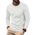 thumbnail image 1 of XUNKUSGA Long Sleeve Shirts for Men Casual Crewneck Slim Fit Mens Shirts Honeycomb Waffle Solid Knitted T Shirts, 1 of 7
