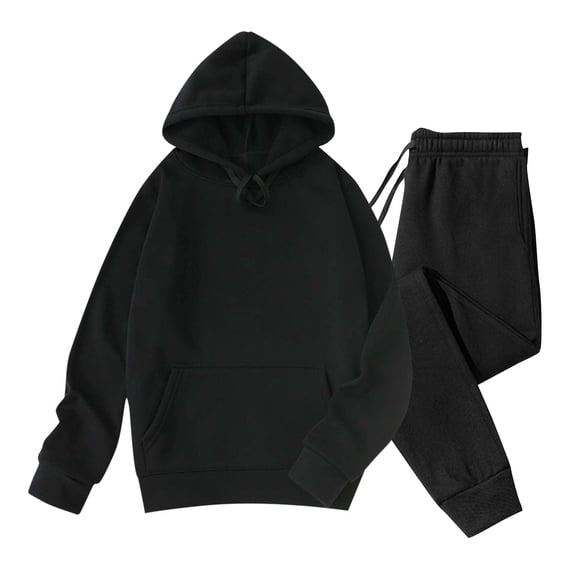 Men Sweatsuits Sets Fleece Lined Sets for Casual Loose Hoodie and Sweatpants 2 Piece Sets for Men Basic Pullover Sweatsuits S-3