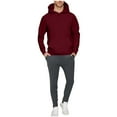 thumbnail image 1 of XUNKUSGA Men Sweatsuits Sets Fleece Lined Sets for Women Casual Loose Hoodie and Sweatpants 2 Piece Sets for Men Solid Color Basic Pullover Sweatsuits S-3 Red, 1 of 7