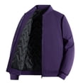 thumbnail image 1 of XUNKUSGA Men's Bomber Jacket Casual Solid Color Long Sleeve Softshell Jacket Men Water Resistant Windbreaker Winter Outwear Warm Cotton Padded Down Jacket M-4XL Purple, 1 of 8