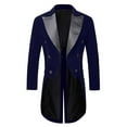 thumbnail image 1 of XUNKUSGA Men's Sequins Tailcoat Tuxedos Fashion Prom Party Mens Blazer Perfermance Costumes for Men Color Blocked Lapel Blazer for Men S-2XL Blue, 1 of 3