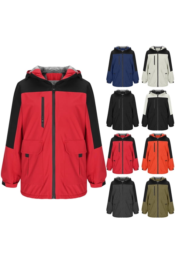 Men's Waterproof Ski Jacket Warm Winter Snow Coat Fleece Lined Hooded Snowboarding Jackets Lightweight Outdoor Thick Winter Coat for Hiking with Zipper Pockets Orange