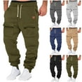 thumbnail image 1 of XUNKUSGA Mens Fleece Lined Sweatpants Drawstring Waist Cargo Pants for Men Soft Comfortable Athletic Joggers Trousers with Multi Pockets S-3XL Green, 1 of 3