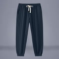 thumbnail image 1 of XUNKUSGA Mens Jogger Pants Soild Color Lightweight Trousers for Men Summer Casual Elastic Waist Pants for Men Comfy Linen Beach Pants Loose Soft Breathable Sweatpants for Men S-2XL Blue, 1 of 4