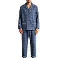 thumbnail image 1 of XUNKUSGA Mens Pajamas Sets Fashion Plaid Button Down Pjs Sets Soft Cotton Long Sleeve Shirt and Long Pants 2 Piece Pajamas for Men Casual Lightweight Sleepwear sets with Pockets,Size 3XL, 1 of 5