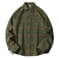 thumbnail image 1 of XUNKUSGA Mens Shirts Loose Comfortable Shirts for Men Button Down Plaid Long Sleeve Shirts for Men Casual Regular Turndown Collar Jackets for Men with Pockets M-5XL Green, 1 of 3