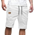 thumbnail image 1 of XUNKUSGA Mens Shorts Cotton Elastic Waist Drawstring Casual Shorts With Pockets Fashion Beach Stretch Twill Chino Golf Shorts for Men S-5XL, 1 of 4